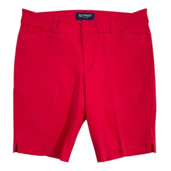 Old Navy Electric Pink Daisy Mid-Rise Bermuda Shorts SIZE-10 - Picture 1 of 6